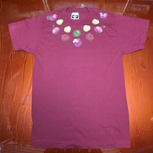 Vintage 90s Apples Graphic Art Variety Single Stitch Grandma T-Shirt Red M - Picture 1 of 9