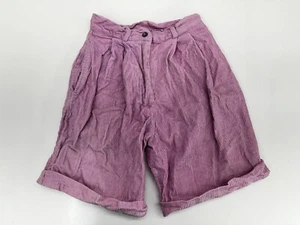 Kyoto Kasuals Womens Shorts Size 7 Pink Corduroy High Waisted Pleated Vintage - Picture 1 of 11