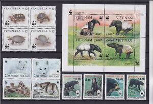 WWF Sammlung von 382 verschiedenen postfrischen Briefmarken - Michel ca. 750 € -