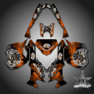 KIT DE CALCOMANÍA DE GRÁFICOS SKI-DOO REV XM SUMMIT MOTO DE NIEVE ENVUELTO NARANJA OUTLAW - Imagen 1 de 1