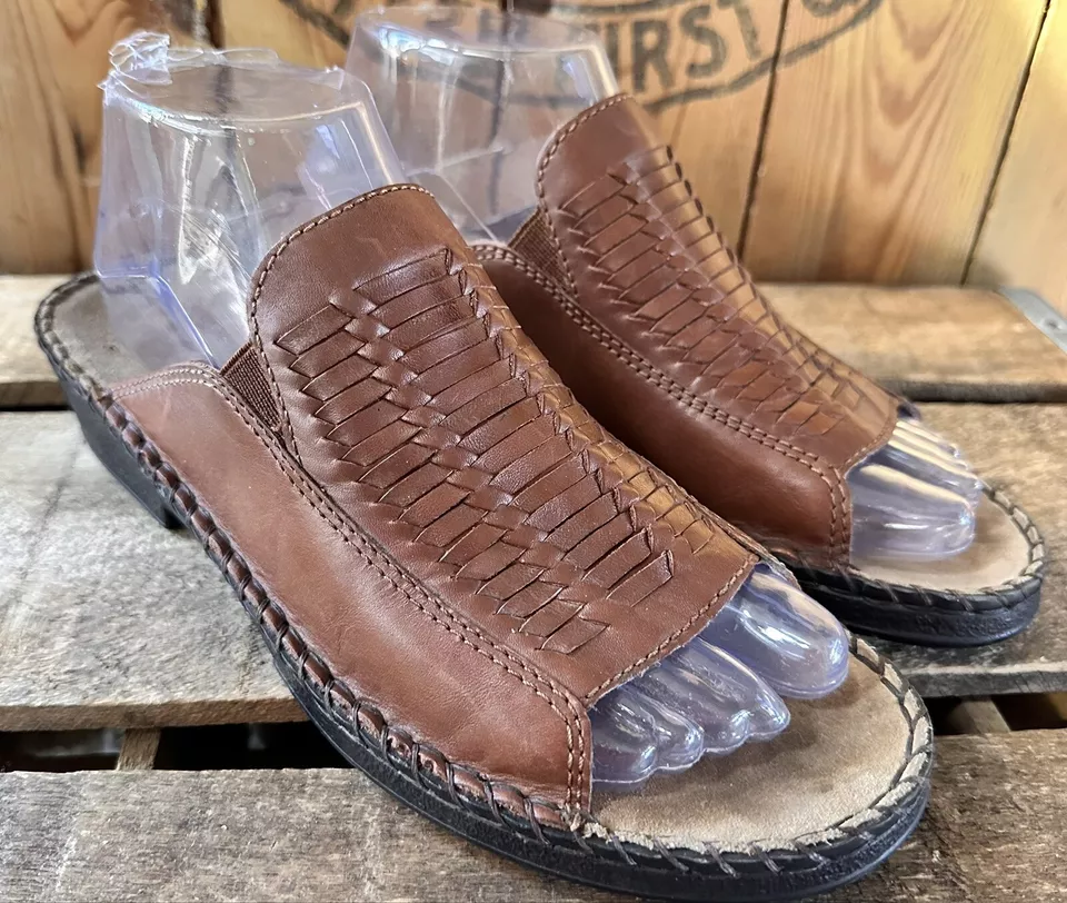 Duck Head Sandals Leather Slides Brown Woven Summer Open Toe Women’s 9 M - Image 1 of 4