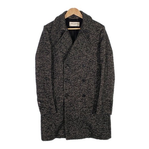 SAINT LAURENT (YSL) CAPPOTTO CHESTER DOPPIOPETTO JACQUARD 18AW SAINT LAURENT PARIS TAGLIA 44 2506TY
