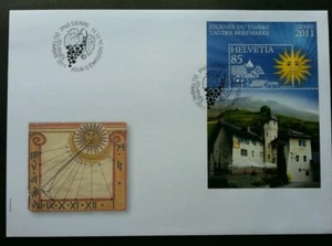 [SJ] Switzerland Stamp Day Philasierre 2011 Sun Landmark (miniature FDC) - Picture 1 of 5