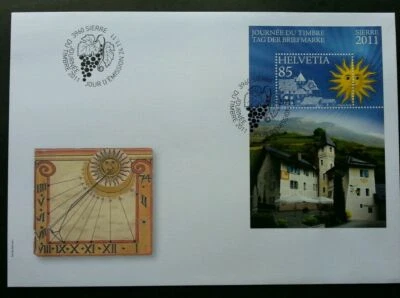 [SJ] Switzerland Stamp Day Philasierre 2011 Sun Landmark (miniature FDC) - Image 1 of 4