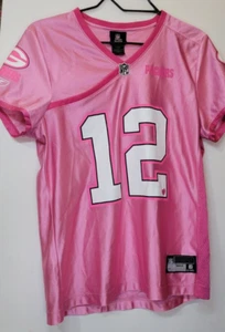 REEBOK AARON RODGERS #12 GREEN BAY PACKERS PINK NFL WOMEN'S SIZE LARGE JERSEY - Picture 1 of 3