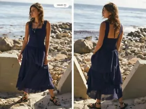 Free People In My Dreams Midi Dress in Eclipse (indigo) - SMALL - NEW - RRP £98 - Picture 1 of 9