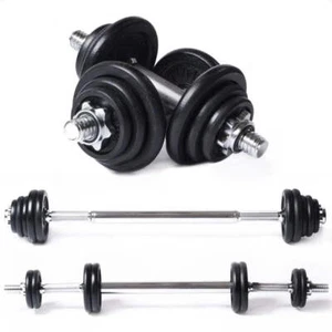 Langhantelset 3-in-1, 20 kg, multifunktional einsetzbar - Bild 1 von 3