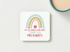 Ceramic Drinks Coaster Personalised Thank You Teacher Coaster Cork Backed TCOAS9 - Picture 1 of 4