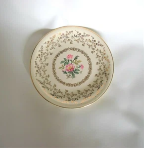 Harkerware 1840 Hawker Pottery USA 22K Goldrand WILD ROSES Dessertteller Teller - Bild 1 von 3
