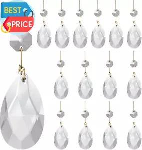 15 Pcs Clear Teardrop Crystal Chandelier, Crystal Pendant for Light Lamp & Windo - Picture 1 of 12