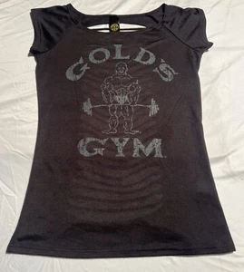 Golds Gym Sexy Slasher Yoga dance Top T-Shirt Black Size S - Picture 1 of 5
