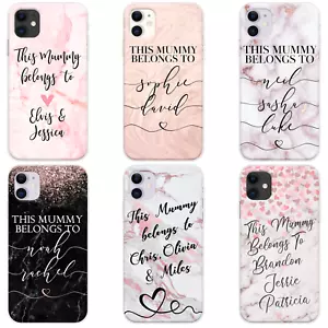 PERSONALISIERTE HÜLLE MARMOR MUMMY GEHÖRT NAME GESCHENK COVER FÜR IPHONE 13 PRO 8 12 XR - Bild 1 von 15