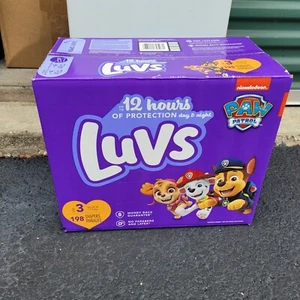 Luvs Paw Patrol Disposable Baby Diapers ~ Size 3 (16-28 lbs) 198 Count ~ New Box - Picture 1 of 4