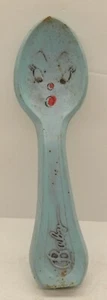Vintage Baby Spoon w/Face 10" Blue Rubber Toy - Picture 1 of 3