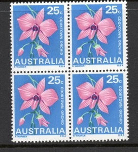 1968  25c COOKTOWN ORCHID   BLOCK  OF 4  MUH . - Picture 1 of 1