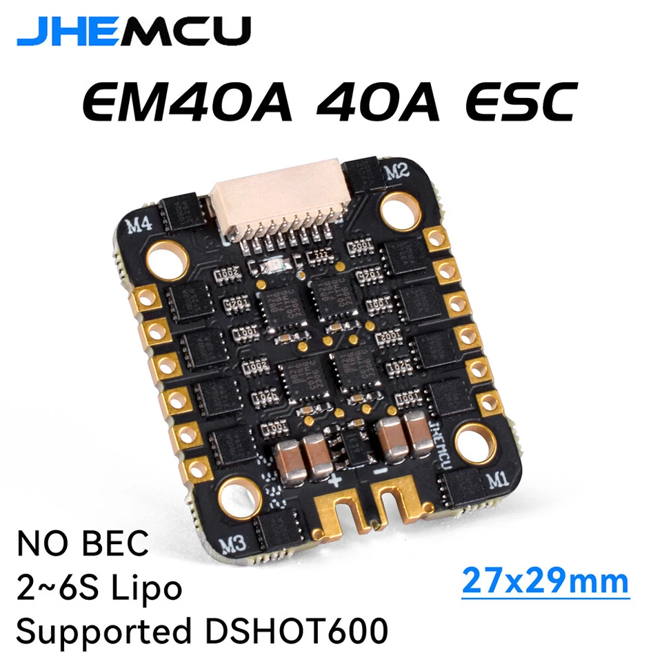 JHEMCU EM40A 40A BLheli_S 4in1 Brushless ESC DShot600 for RC FPV Racing Drone - Image 1 of 4