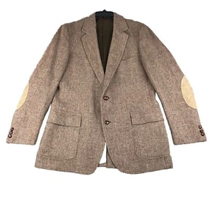 Vintage Pendleton Tweed Blazer Mens 44 L Brown Gray Speckled Wool Sport Jacket - Picture 1 of 18