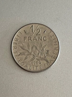 1984 France 1/2 Francs KM# 931.1 Signature O. Roty Coin - Image 1 of 2