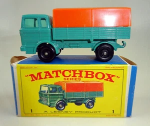 Matchbox No. Camión Mercedes 1E verde raro primera fundición casi como nuevo/en caja - Imagen 1 de 13