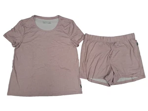 Eddie Bauer Women's 2-Piece Polyester Pajama Set Shirt Shorts Pink Large 12/14 - Picture 1 of 1