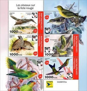 2025 01- CENTRAL AFRICA - BIRDS RED LIST 4V complet set MNH ** T - Picture 1 of 1
