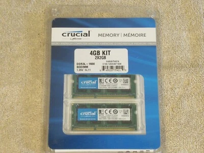 Crucial 4 GB 2x2GB PC3-12800 DDR3 1600 MHz Memory CT2KIT25664BF160B - Image 1 of 3