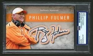 Phillip Fulmer Signed Cut Display (PSA) Tennessee Vols Photo Card Coach Auto - Picture 1 of 2