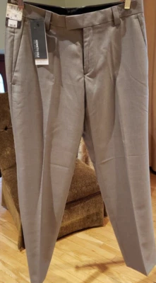 Pantalones de vestir para hombre KENNETH COLE REACTION en gris, 31WX30L, cintura de tiro bajo, nuevos con etiquetas Foto 1 de 3