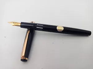 REFORM 4328 PISTON BLACK FOUNTAIN PEN 14K FLEX NIB VINTAGE EXCELLENT - Picture 1 of 6