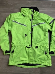 Obermeyer Ski Snowboard Jacket Women's Neon Green Hooded - Size 6 - Picture 1 of 10