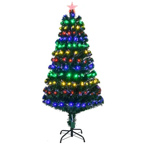 5Ft Pre-Lit LED Fiber Optic Artificial PVC Christmas Tree Decor Holiday Xmas - Picture 1 of 8