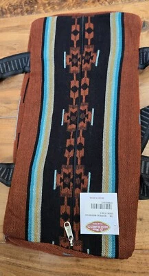 Bolso de Semana Southwestern Nativo Azteca Occidental Tribal Lona Marrón Turquesa Nuevo con Etiquetas Foto 1 de 3