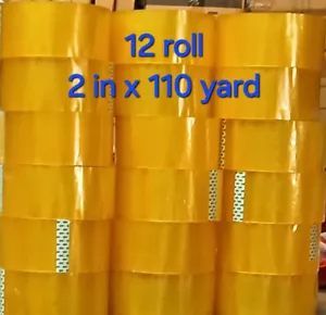 Packband 12 Rollen 2 in 110 Yards 2 Mil (330 Fuß) Klar Karton Dichtbänder - Bild 1 von 3