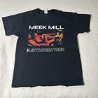 Meek Mill  Motivation Tour 2019 Concert Rap T-shirt Double Sided Size Large