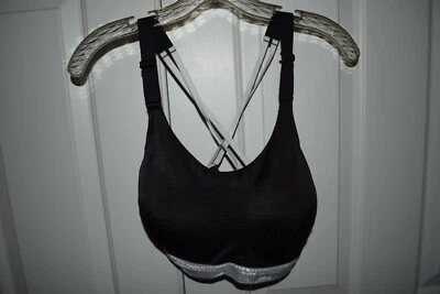 Sujetador deportivo ligero Victoria's Secret Victoria Sport talla 36DD negro y plateado Foto 1 de 4