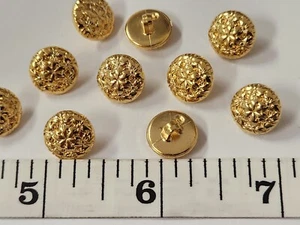 VINTAGE KNÖPFE 12ER SET KLEINE KLEINE BLUME GOLD TUZ3399 - Bild 1 von 3