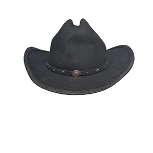 Youth Kids Bullhide XL 6 7/8 Black Wool Bendable Cowboy Western Hat - Picture 1 of 6