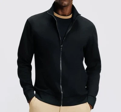 Hugo Boss Hombre Sudadera Negra Cremallera Completa Algodón Elástico Talla XXL Foto 1 de 4