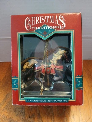 Vintage Christmas Traditions Collectible Ornament Carousel Horse - Image 1 of 4