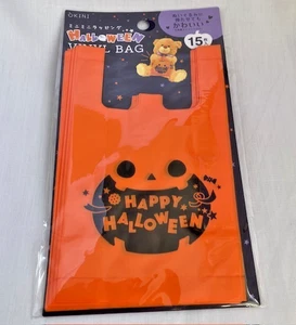 Happy Halloween Mini Sacchetto Regalo Vinile 15 pz Zucca 9x4x15 cm Arancione GIAPPONE - Foto 1 di 4