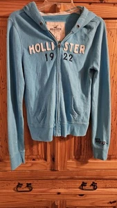 Womens Hollister Size Large Blue Full Zip Hoodie - Picture 1 of 6