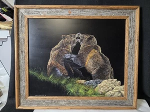 Pintura de oso Rob Ukrainetz original acrílico sobre tablero rascador artista de Montana - Imagen 1 de 14