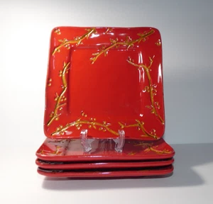 Target Home Winterberry Rojo Cuadrado Ensalada Postre 8.5" Platos - Juego de 4 - Imagen 1 de 20