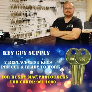 2 keys, fits Husky, Mac, Proto tool locks. for codes 901 - 1000. local locksmith - Picture 1 of 3