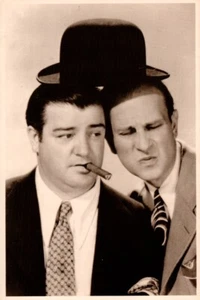 Abbott And Costello with Classic Black Hat -  Postcard  - Picture 1 of 2