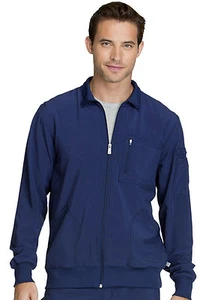 Marineblaue Cherokee Scrubs Infinity Herren Reißverschluss vorne Aufwärmjacke CK305A NYPS - Bild 1 von 6