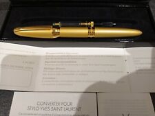 Rare Stylo Plume Ton Or YSL Yves Saint Laurent Fountain Pen 18K Goldplated Trim 