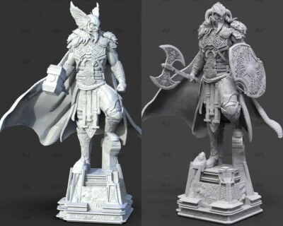 Viking Thor 3D Printing Unpainted Model GK Blank Kit Figure New Hot Toy In Stock - Image 1 of 4