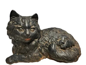 De colección. Hubley gato negro de hierro fundido con lengua roja tope de puerta de metal pesado - Imagen 1 de 7