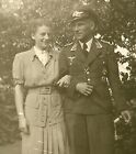 LOVING Pic Luftwaffe Feldwebel w/ EKII Award, Pilot Badge & Dagger w/ His Girl!